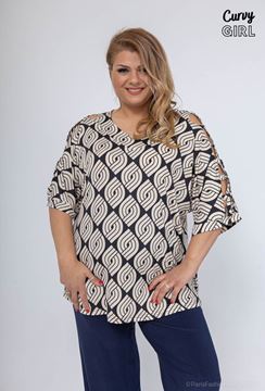 Picture of CURVY GIRL TOP WITH RUFFLED SLEEVEs